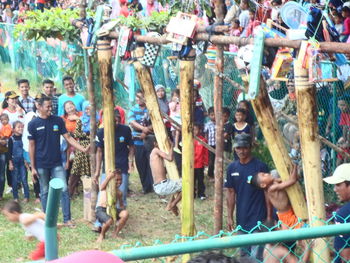 Clothes hanging on field