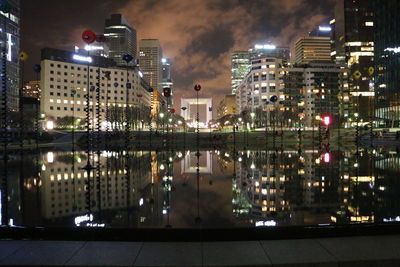 Illuminated city at night