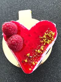 Close-up of heart shape cake