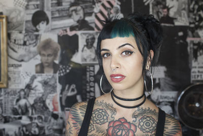 Portrait of young woman looking away