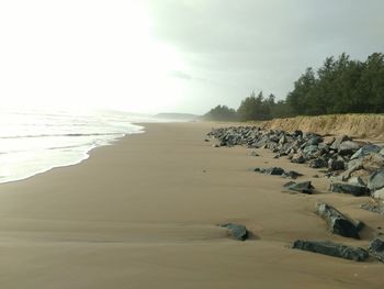 Scenic view of beach against sky