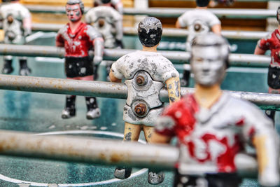 Full frame shot of old foosball