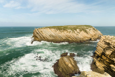 Rock formations in sea