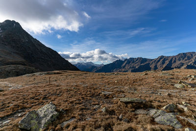 Scenic view of mountains against sky