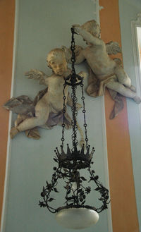 Sculpture of hanging on wall at home