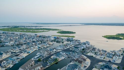 Aerial view of barnegat bay at seaside, nj