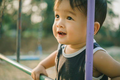 Portrait of cute girl looking away