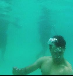 Underwater view of swimming pool