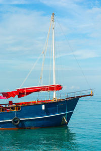 Ship in sea against sky