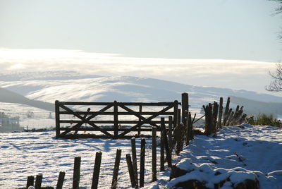 Scenic view of frozen sea against sky