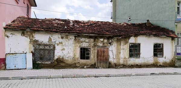 Exterior of old building against sky