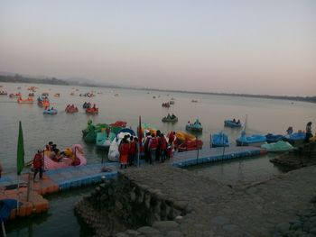 Scenic view of boats in sea