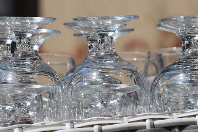 Close-up of empty glass bowl