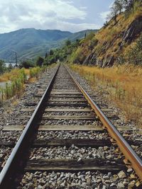 View of railroad tracks against sky