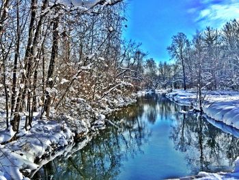 Scenic view of snow covered landscape
