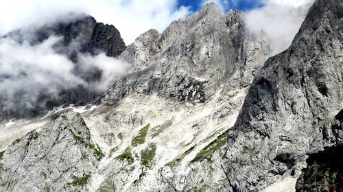Scenic view of snow covered mountains