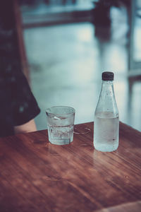 Close-up of water on table