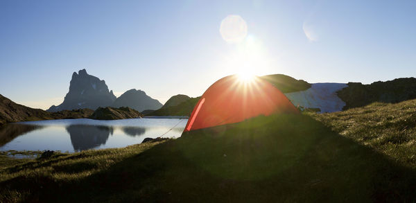 Midi d`ossau peak in ossau valley, pyrenees in france.