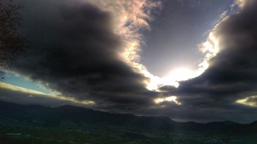 Scenic view of landscape against cloudy sky