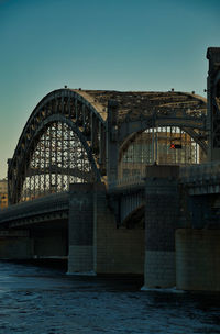 Bridge over river against clear sky