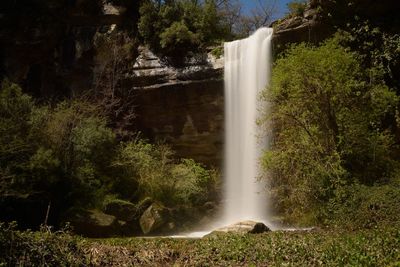 Scenic view of waterfall in forest