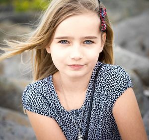 Close-up portrait of smiling girl