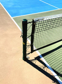 High angle view of tennis court