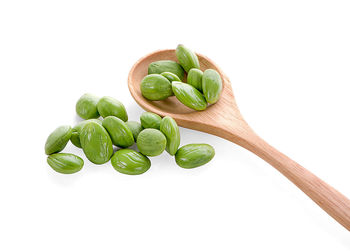 High angle view of vegetables on white background