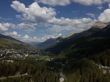 Scenic view of mountains against sky