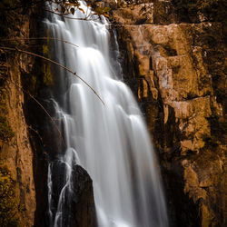 Scenic view of waterfall in forest