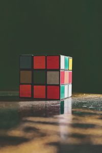 Close-up of toy on table against blurred background