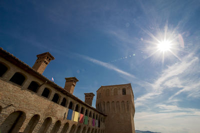 Low angle view of historic building against sky