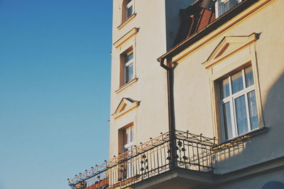 Low angle view of building against clear sky