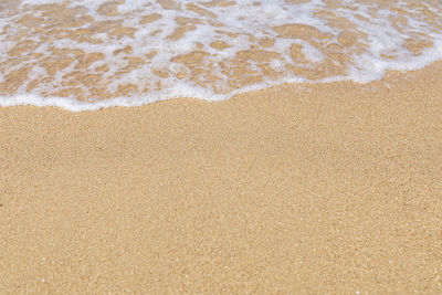 High angle view of sand on beach