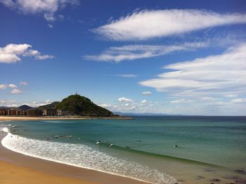 Scenic view of beach against sky