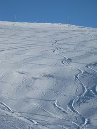 Scenic view of snowcapped mountain against sky