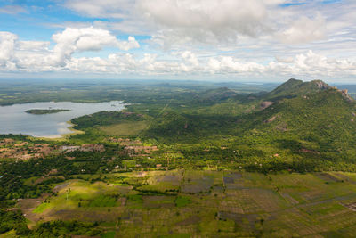 High angle view of landscape against sky