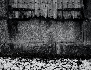 Abandoned building during winter