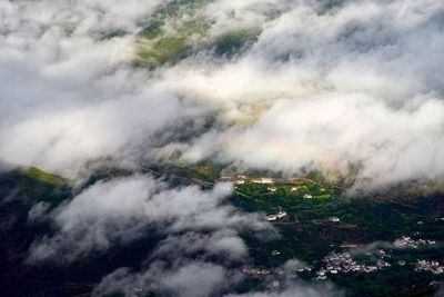 High angle view of landscape against sky