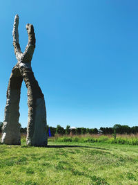 Scenic view of land against clear sky