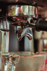 Close-up of coffee beans in glass