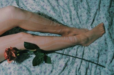 Close-up low section of woman legs