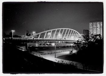 Illuminated built structure at night