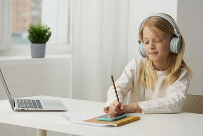 Businesswoman working at office