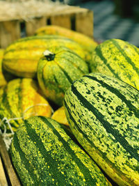 Close-up of pumpkin for sale at market stall
