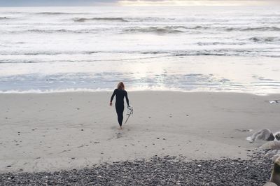 Full length of man walking on beach