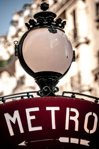 Close-up of text on metal