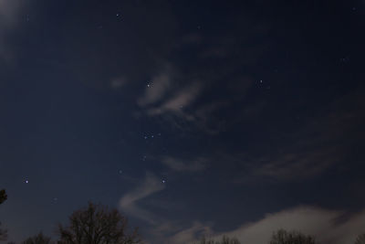 Low angle view of sky at night