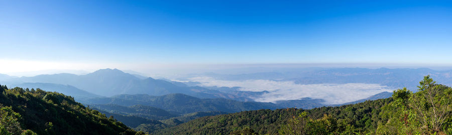 Scenic view of mountains against clear sky