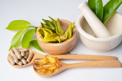 Close-up of vegetables in bowl on table